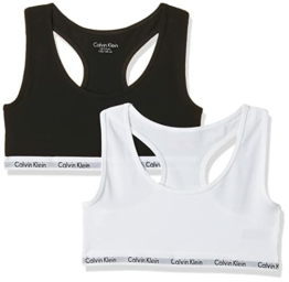 Calvin Klein Mädchen BH 2PK Bralette, Schwarz (White/Black 908), 170 (Herstellergröße: 14-16) - 1