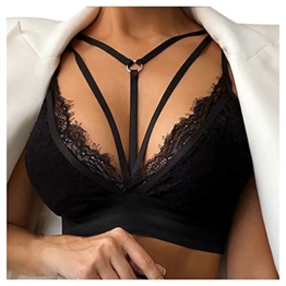 Damen Sexy Dessous Erotisch, Blumen Spitzen Bralette BH Bralette Vest Sexy V-Ausschnitt Unterwäsche Bequemer Gepolstert/Ungepolstert BH Damen Ohne Bügel Dessous Damen Sexy Unterwäsche XXL - 1