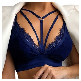 Dasongff Spitze BH Halfter Lace Bralette Damen Sexy Neckholder Sport BH Ohne Bügel Dessous Frauen Bustier Spitzen Bra Nahtlose Umstands BH Spaghettiträger Cross Back Design Push up BH Sport Bra Top - 1