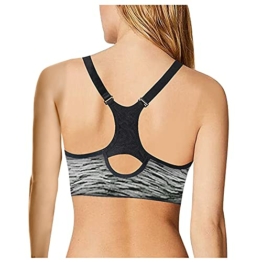 Fcostume Damen Sport BH Gepolstert Bustier Rückenverschluss Sports Bra Breite Träger Bralette Sport-BH-Top für Fitness Yoga Laufen - 1