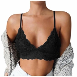 KEIZHUONIQIU Sport BH Sexy Damen Push up BH ohne Bügel Neckholder BH Mit Spitze Blumen Bustier Damen Große BHS Erotikwäsche Schöne Büstenhalter Unterwäsche Reizwäsche Lingerie - 1