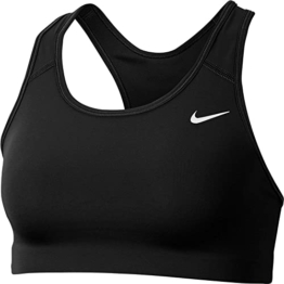 Nike Damen Swoosh Non Padded Sport-BH mit Mittlerem Halt, Black/White, M, BV3630 - 1