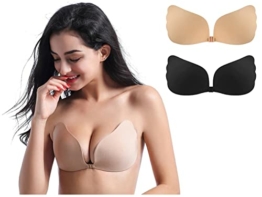 Stycizom Klebe BH 2 Stück Trägerloser Rückenfreier BH Wiederverwendbare Nippel Abdeckungen für Abendkleid und rückenfreie Kleidung - 1